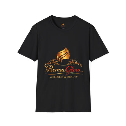 Wellness & Beauty Logo T-Shirt — 'BemacGlow' Gold Emblem Tee