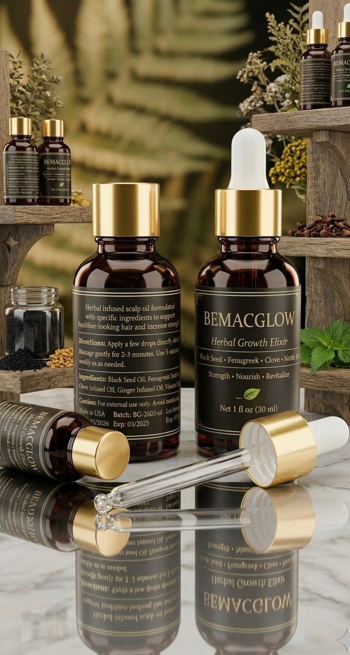 BemacGlow Herbal Hair Growth Oil for Breakage & Thinning Hair